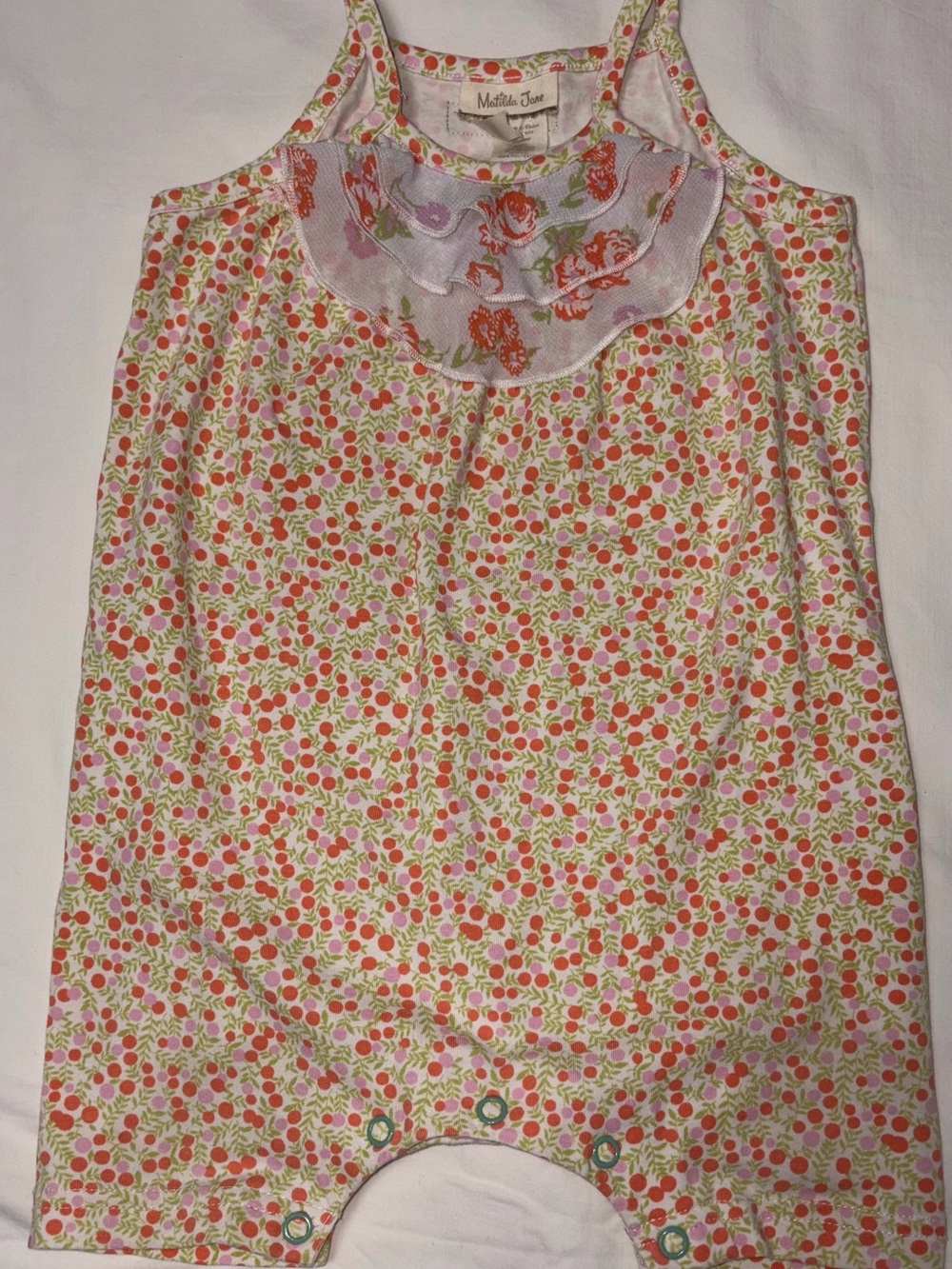 Matilda Jane delicate floral Pretty Posies Romper sz 6-12 months NWOT